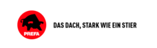 Logo Prefa das Dach stark wie ein Stier