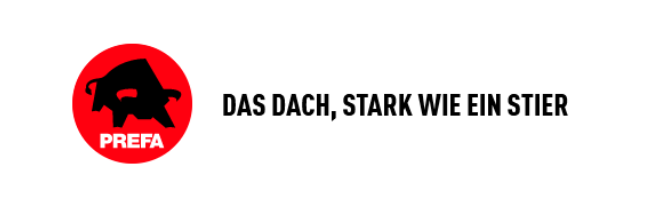 Logo Prefa das Dach stark wie ein Stier